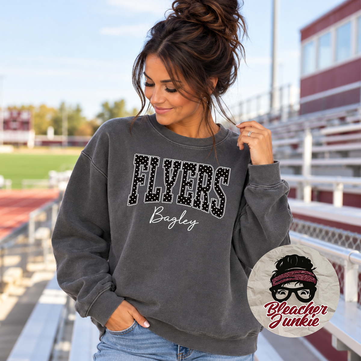 Bagley Flyers Polka Dot Crewneck Sweatshirt | Comfort Colors 1566