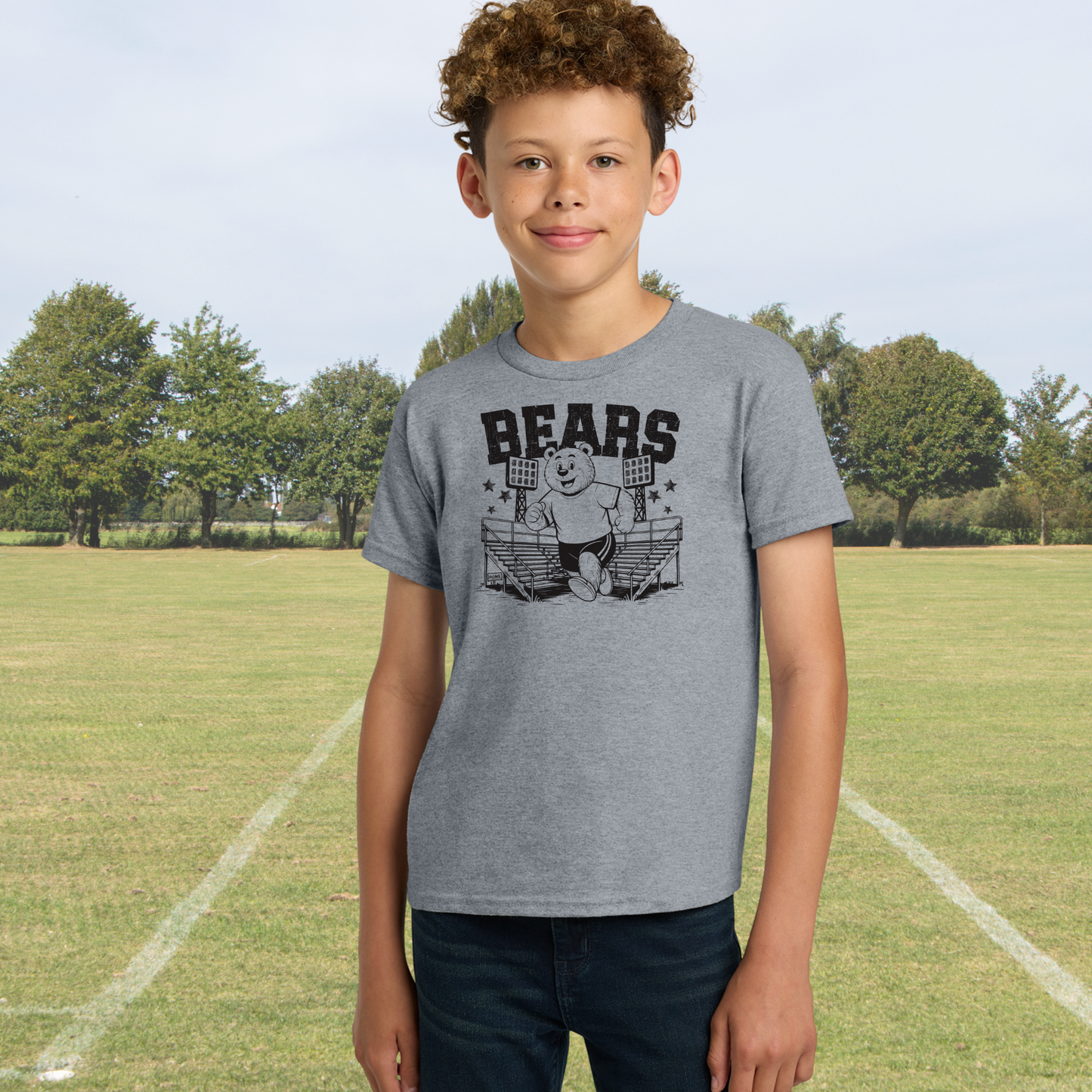 Youth Bears Bleacher Shirt – High School Mascot Spirit Wear Tee