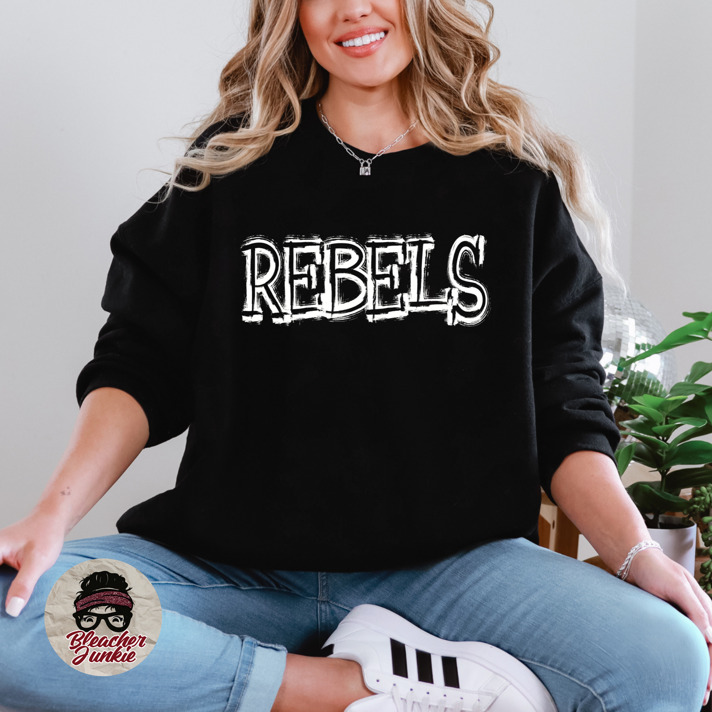 Scratched REBELS Mascot Shirt, Crewneck, or Hoodie | Bella Canvas 3001CVC Tee, 3901 Sweatshirt, 3719 Hoodie | School Spirit Wear for Game Day
