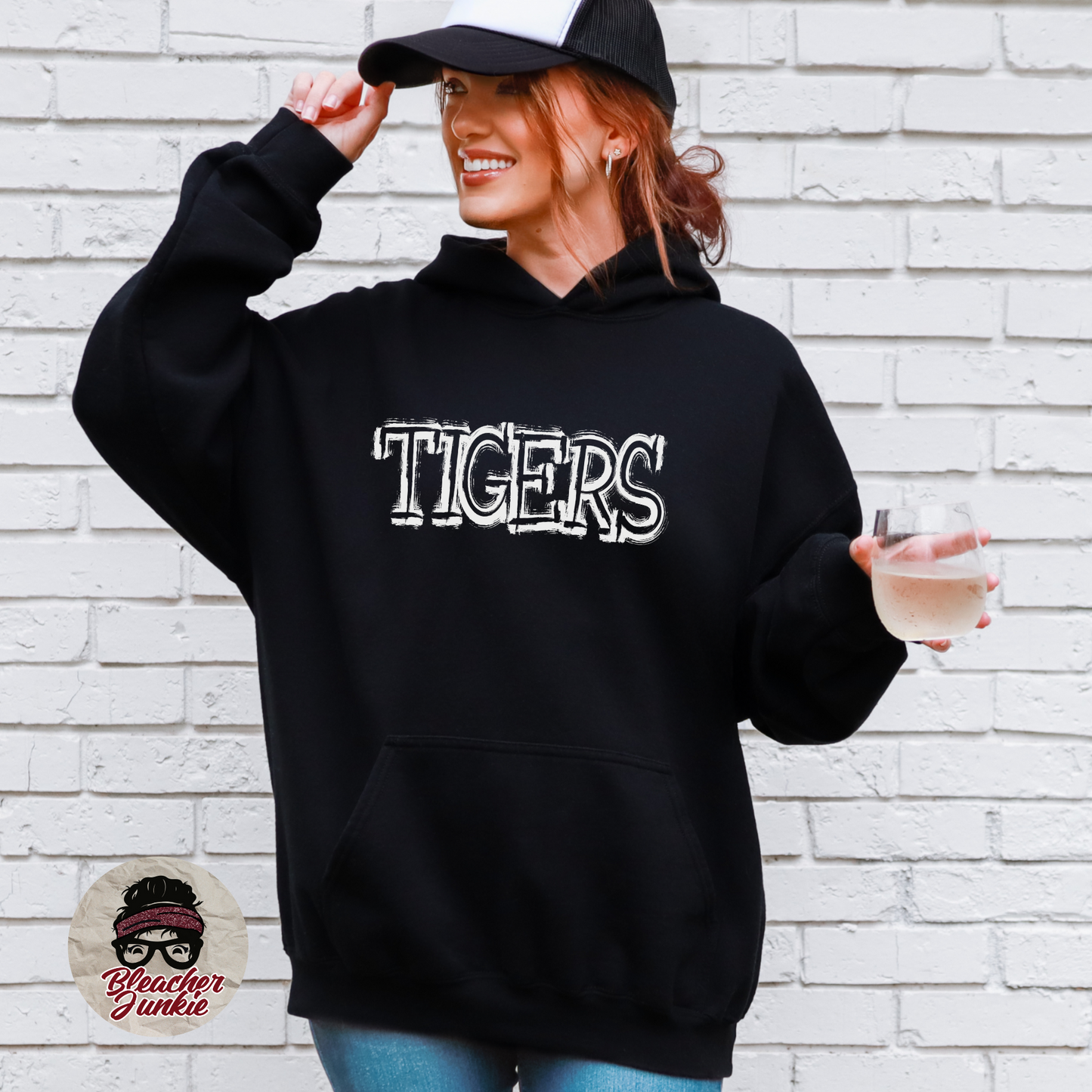 Scratched TIGERS Mascot Shirt, Crewneck, or Hoodie | Bella Canvas 3001CVC Tee, 3901 Sweatshirt, 3719 Hoodie | School Spirit Wear for Game Day