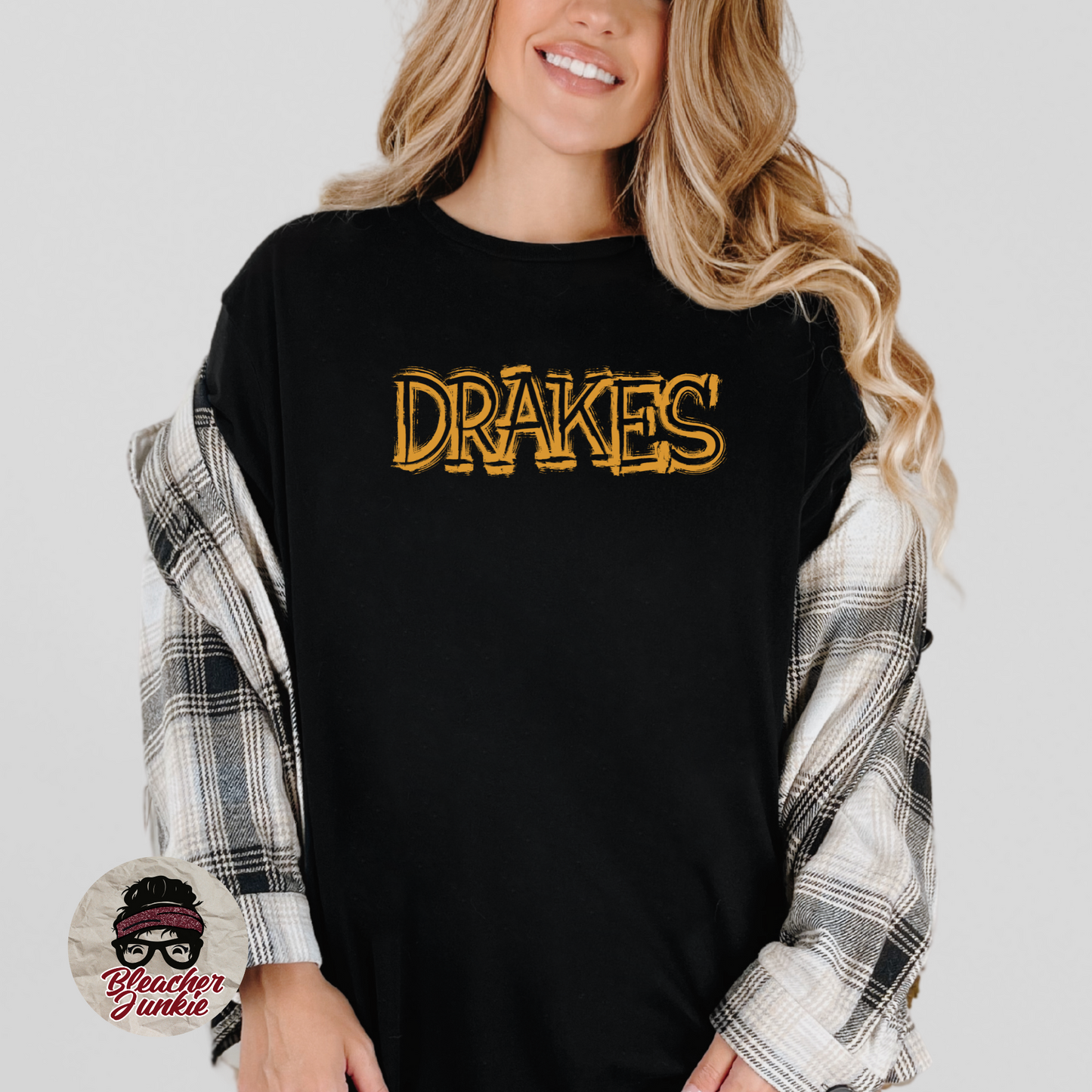 Scratched DRAKES Mascot Shirt, Crewneck, or Hoodie | Bella Canvas 3001CVC Tee, 3901 Sweatshirt, 3719 Hoodie | School Spirit Wear for Game Day