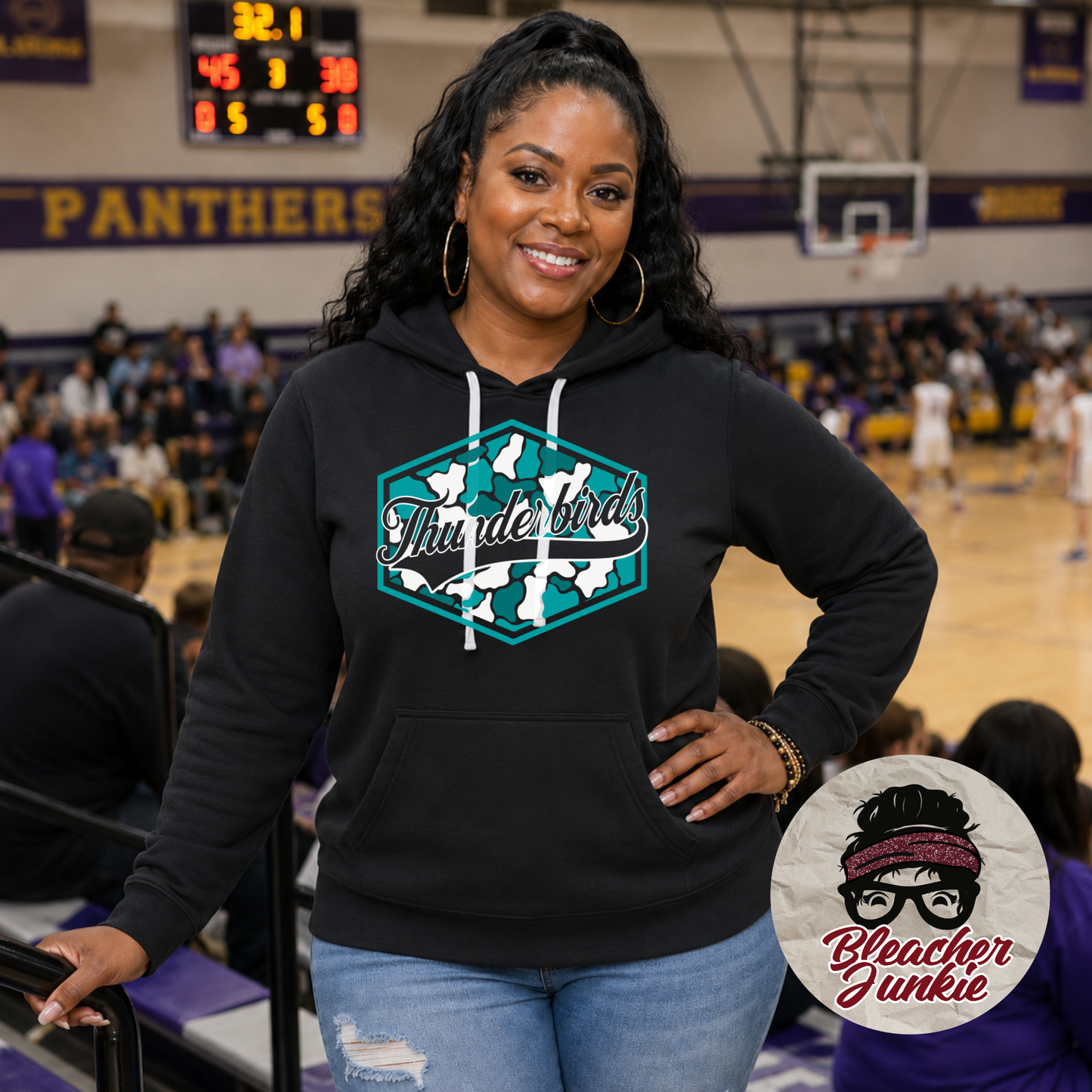 Thunderbirds Camo Spirit Wear | Bella+Canvas T-Shirt or Hoodie | Thunderbirds Game Day Apparel