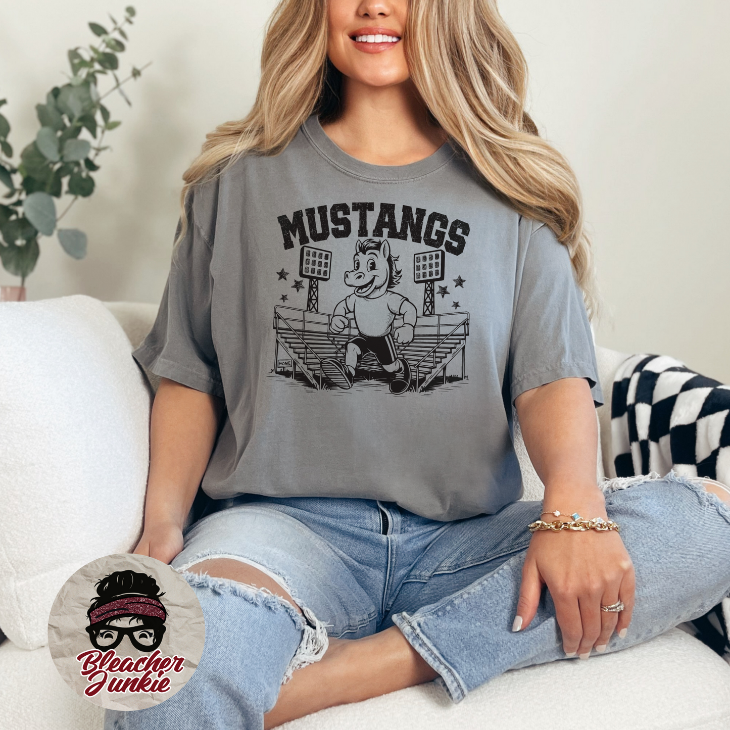 Mustangs Bleacher Shirt – High School Mascot Spirit Wear Tee