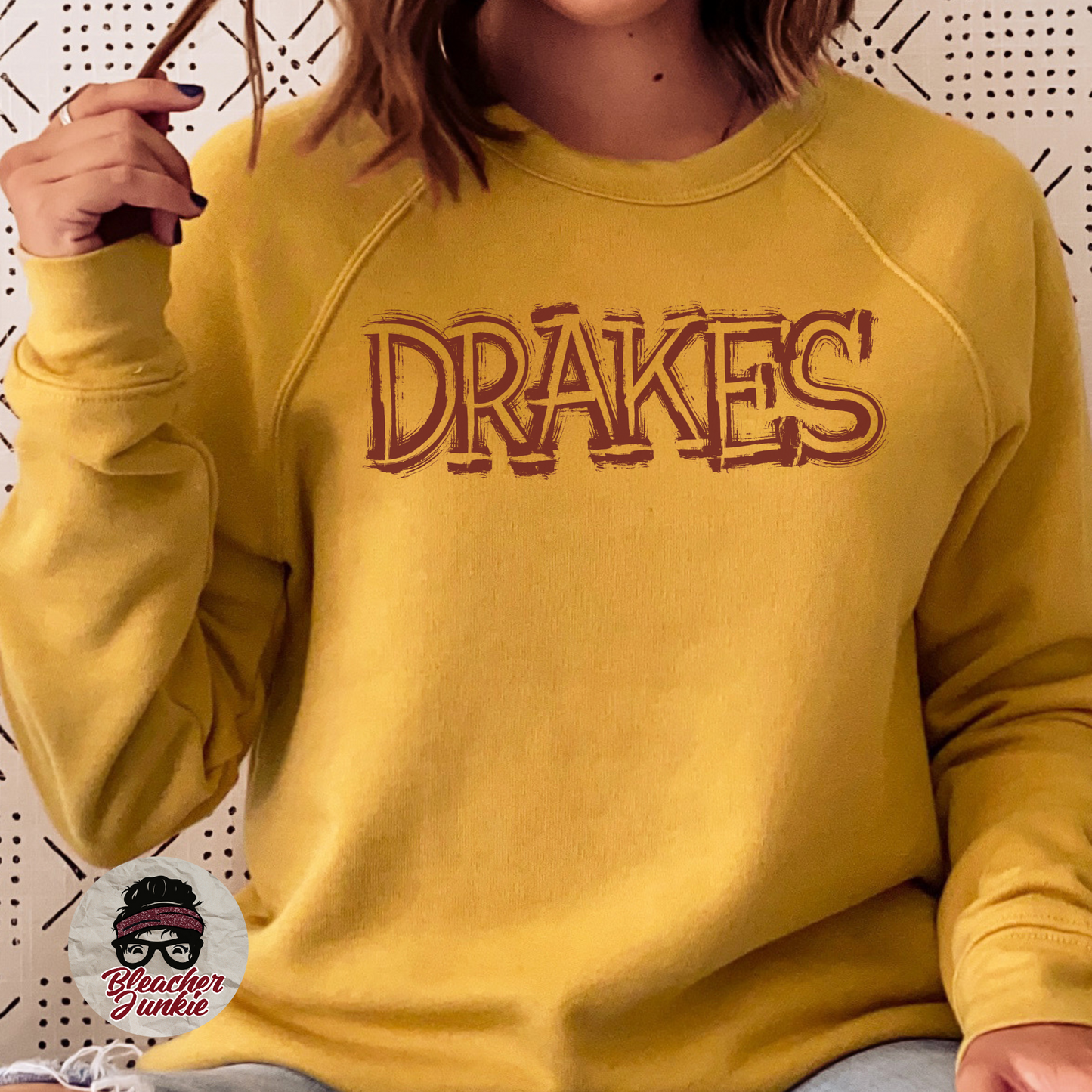 Scratched DRAKES Mascot Shirt, Crewneck, or Hoodie | Bella Canvas 3001CVC Tee, 3901 Sweatshirt, 3719 Hoodie | School Spirit Wear for Game Day