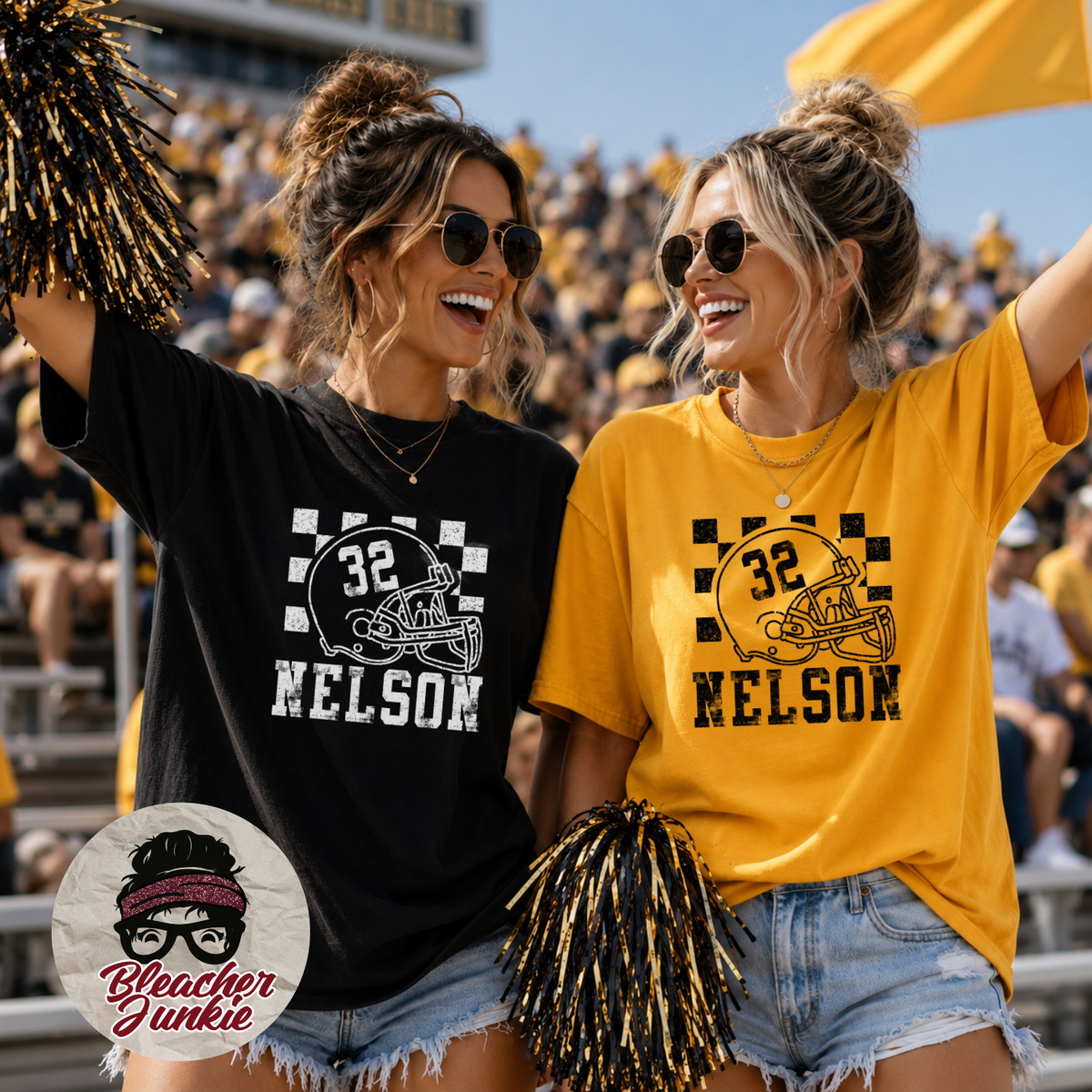 Custom Football Fan | Personalized Name & Number Bella+Canvas Tee 3001cvc