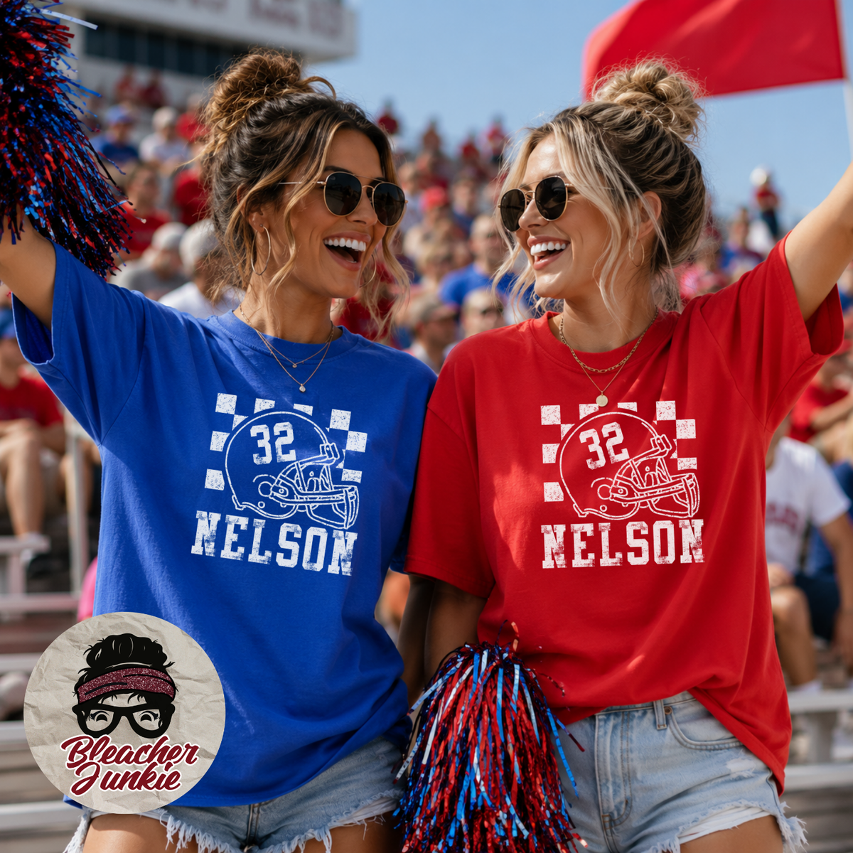 Custom Football Fan | Personalized Name & Number Bella+Canvas Tee 3001cvc