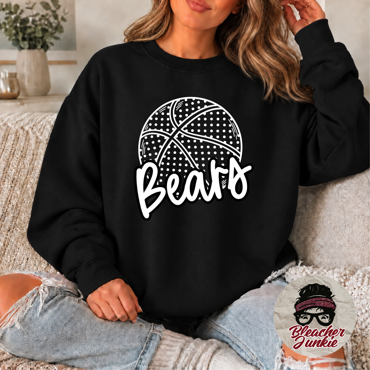 Bears Basketball Crewneck Sweatshirt | Bears Mom Spirit Wear | PC78