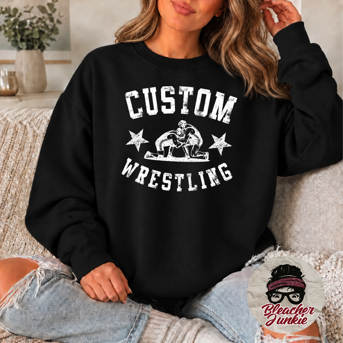 Custom Wrestling Crewneck Sweatshirt | Wrestling Spirit Wear | PC78