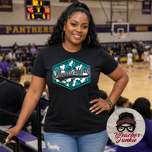 Thunderbirds Camo Spirit Wear | Bella+Canvas T-Shirt or Hoodie | Thunderbirds Game Day Apparel