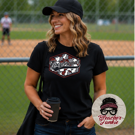 Greyhounds Camo Spirit Wear | Bella+Canvas T-Shirt or Hoodie | Greyhounds Game Day Apparel