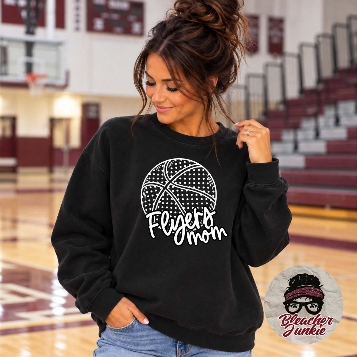 Flyers Basketball Crewneck Sweatshirt | Flyers Mom Spirit Wear | PC78