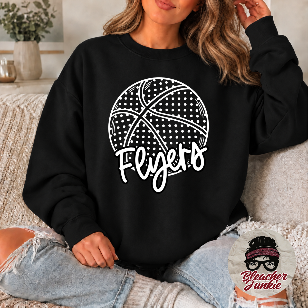 Flyers Basketball Crewneck Sweatshirt | Flyers Mom Spirit Wear | PC78