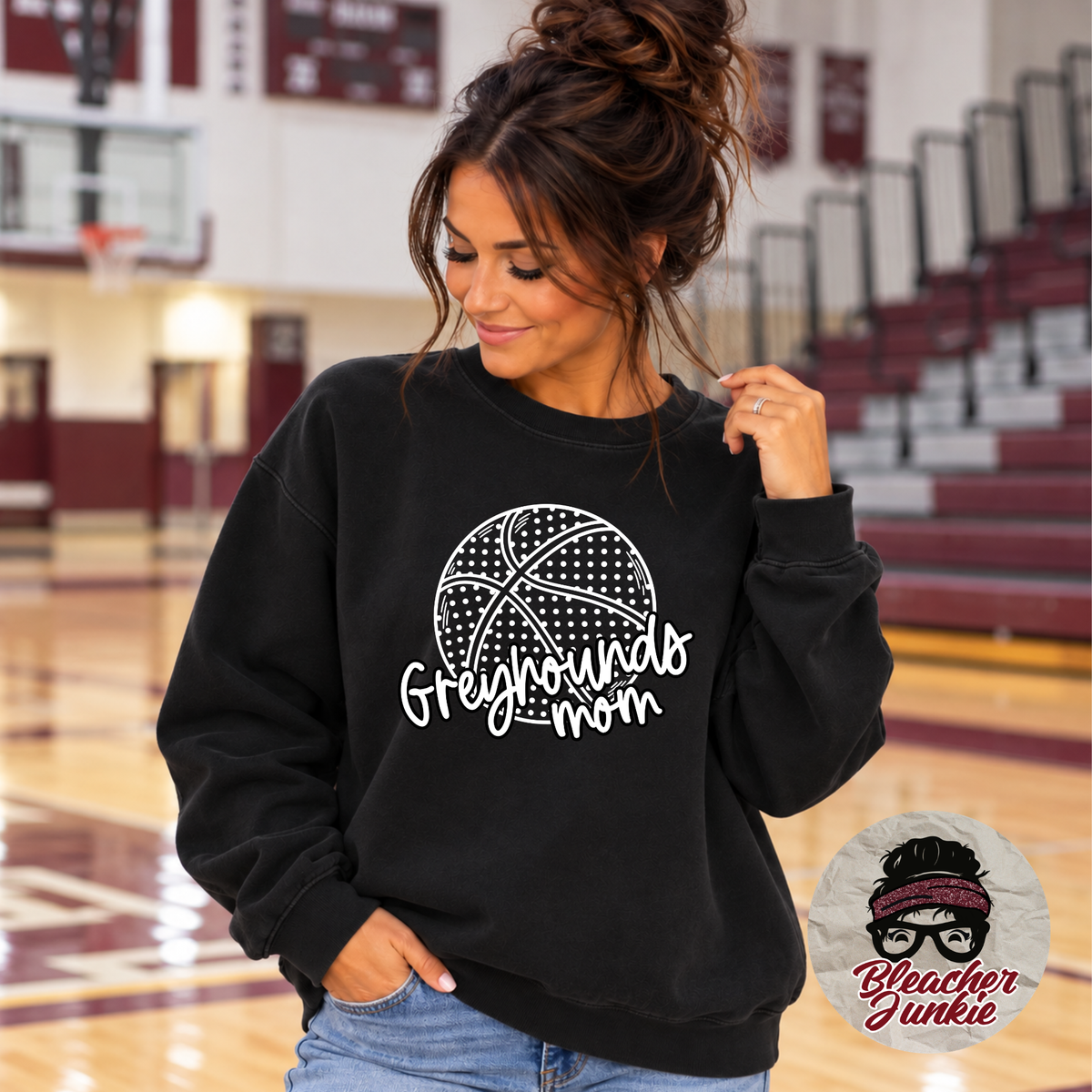 Greyhounds Basketball Crewneck Sweatshirt | Greyhounds Mom Spirit Wear | PC78