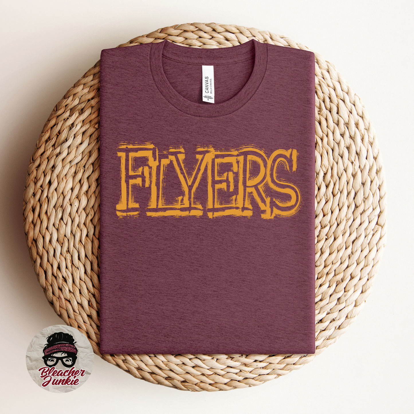 Scratched Flyers Mascot Shirt, Crewneck, or Hoodie | Bella Canvas 3001CVC Tee, 3901 Sweatshirt, 3719 Hoodie | School Spirit Wear for Game Day