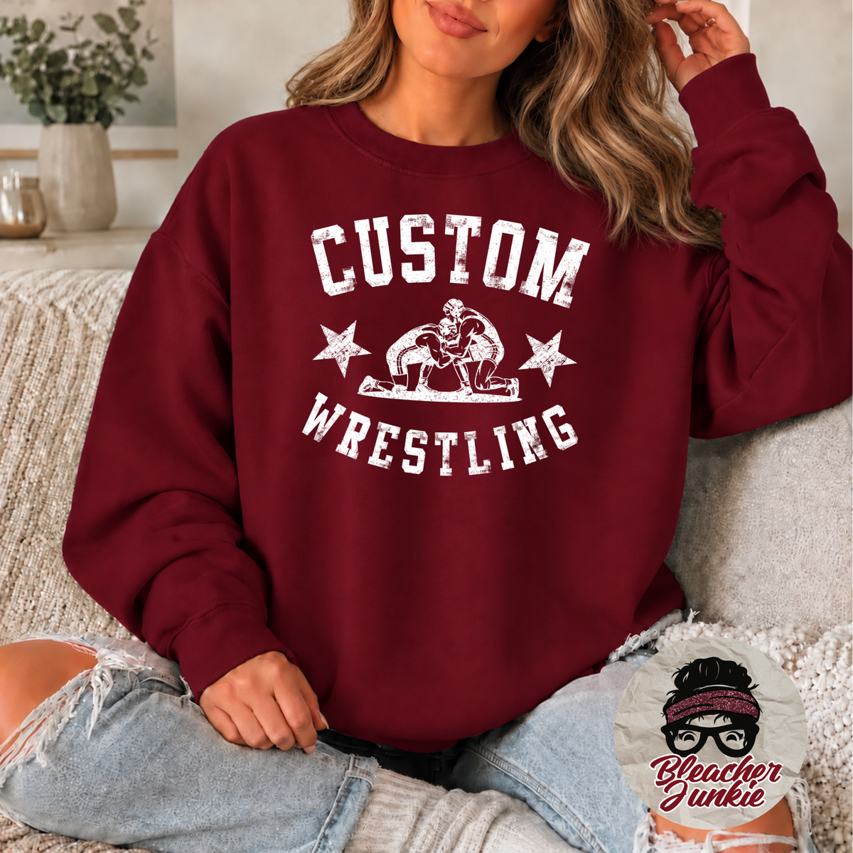 Custom Wrestling Crewneck Sweatshirt | Wrestling Spirit Wear | PC78