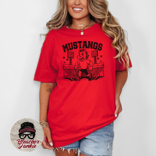 Mustangs Bleacher Shirt – High School Mascot Spirit Wear Tee