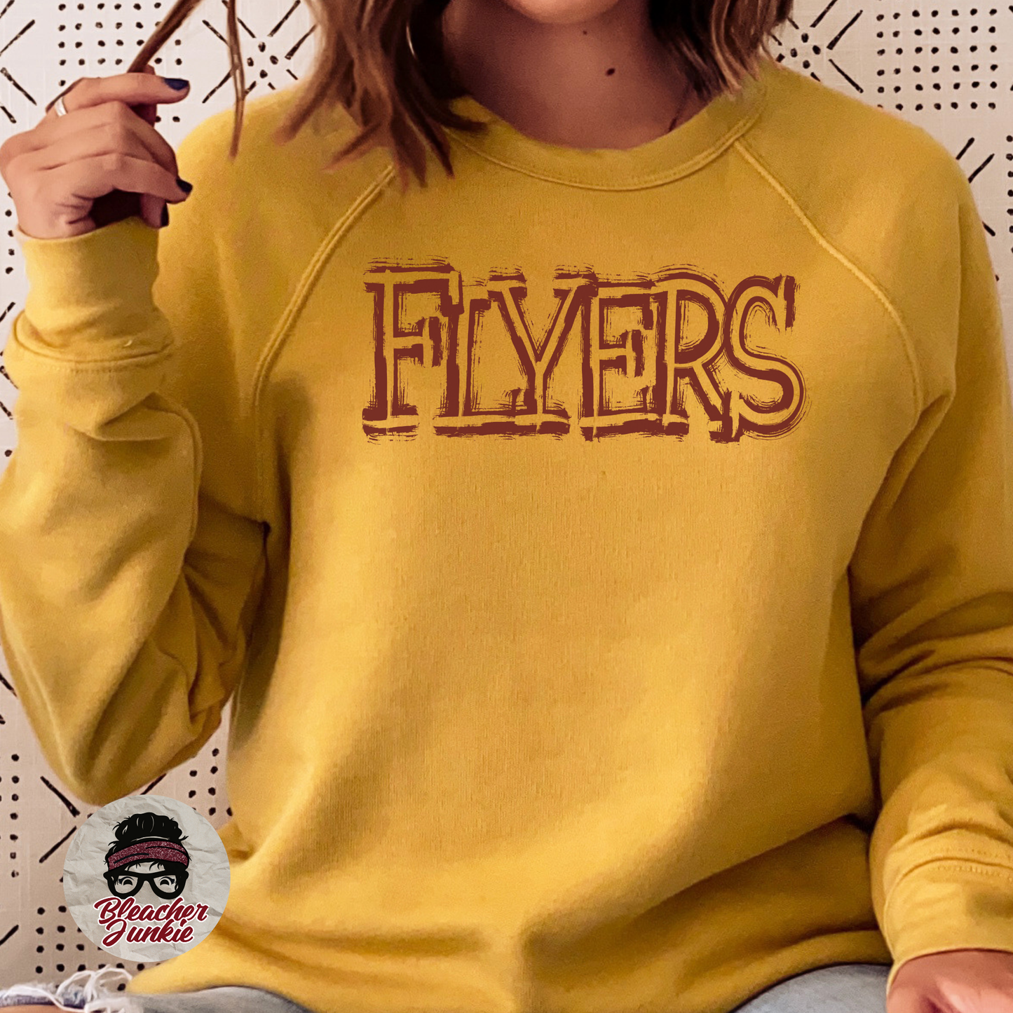 Scratched Flyers Mascot Shirt, Crewneck, or Hoodie | Bella Canvas 3001CVC Tee, 3901 Sweatshirt, 3719 Hoodie | School Spirit Wear for Game Day