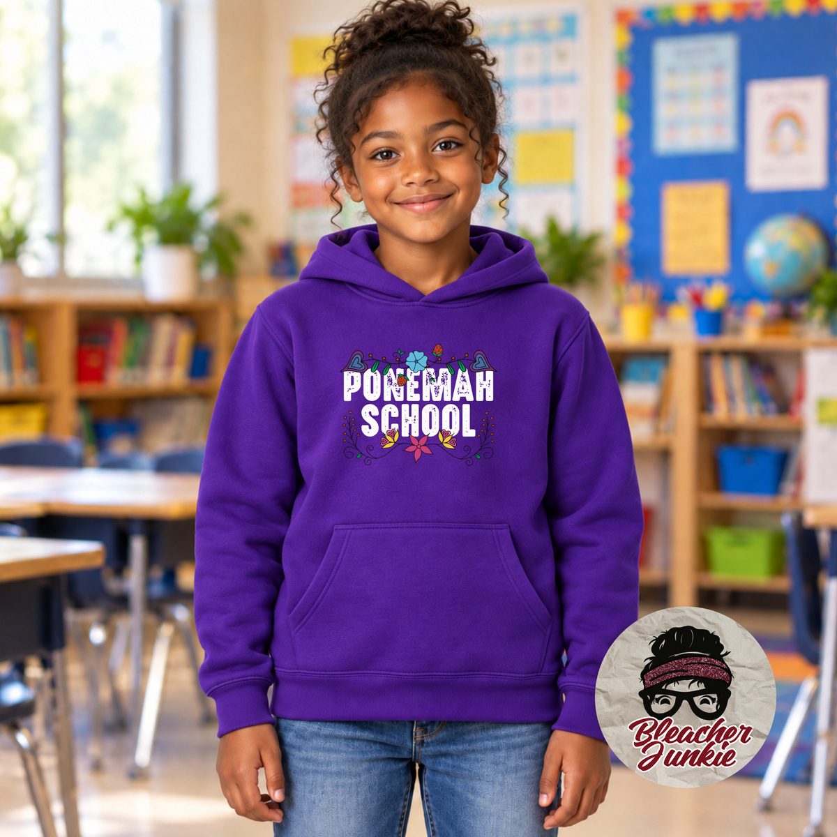 2026 Ponemah School-Dark Lavender Youth Shirt /Youth Purple Hoodie