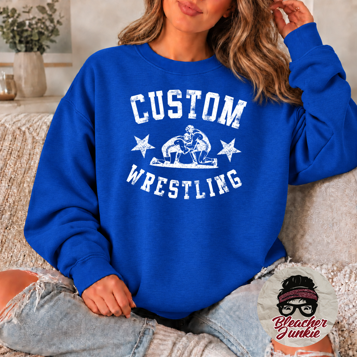 Custom Wrestling Crewneck Sweatshirt | Wrestling Spirit Wear | PC78