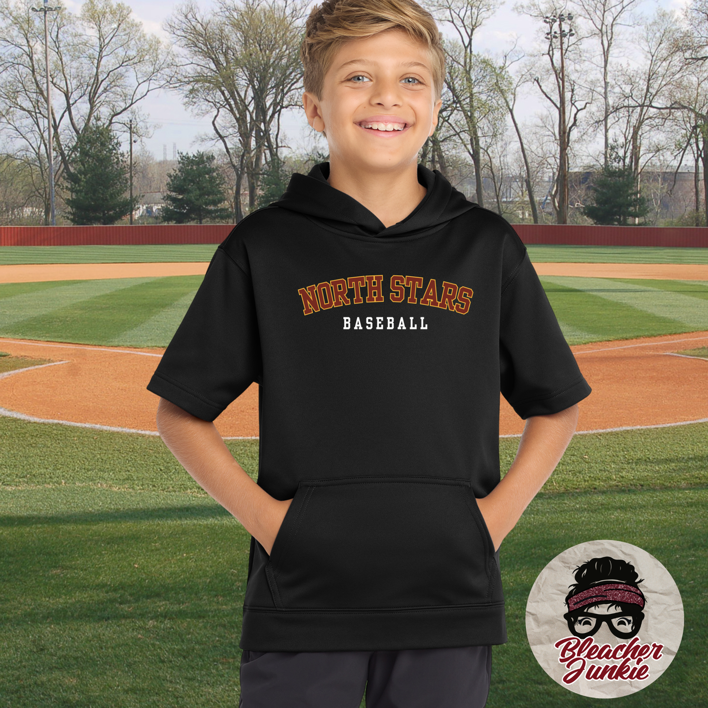 2026 North Star Baseball Short Sleeve Hooded Pullover – Adult & Youth